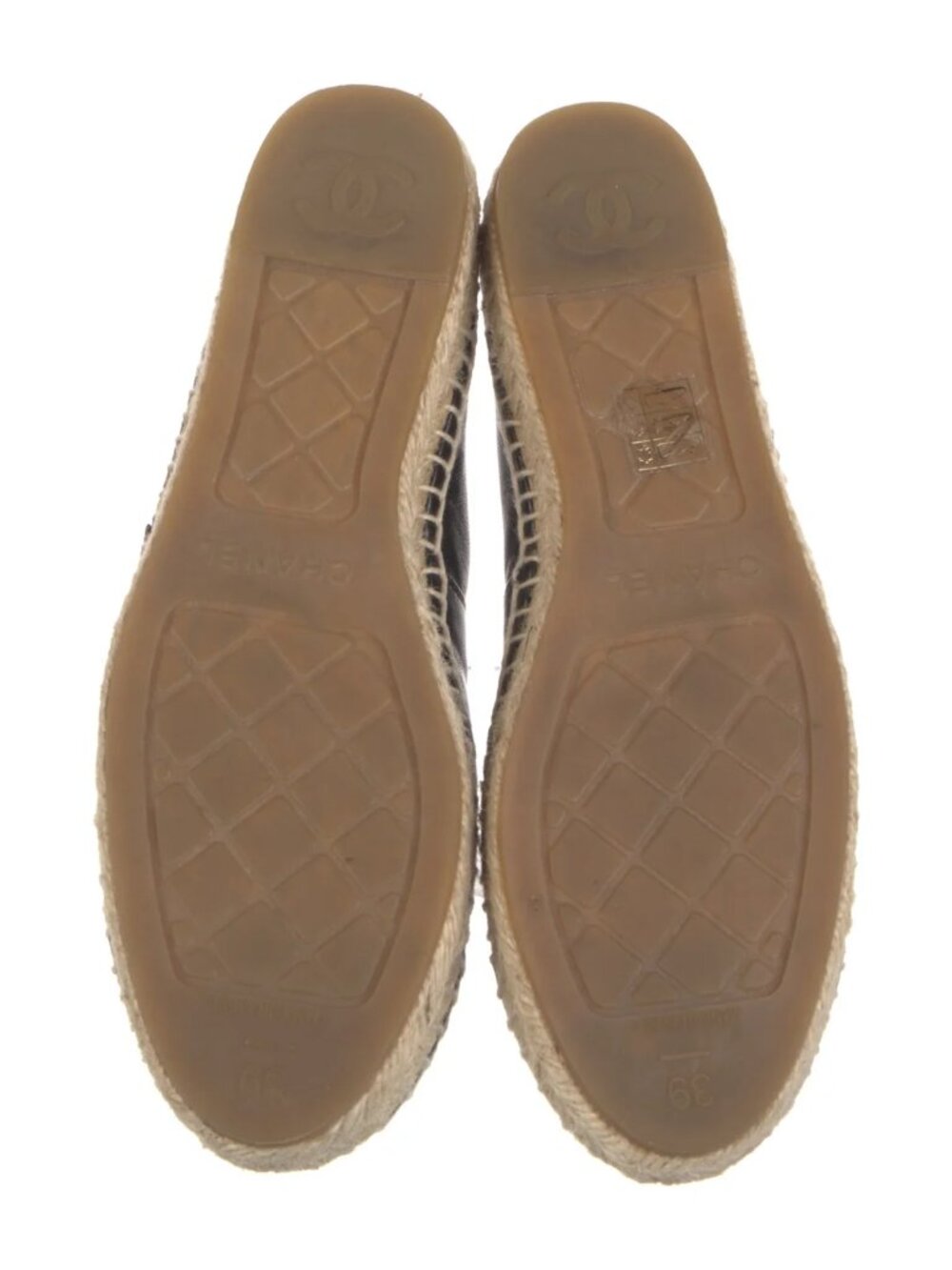 Chanel Black Leather CC Espadrilles EU 39 US 9 - Picture 5 of 5
